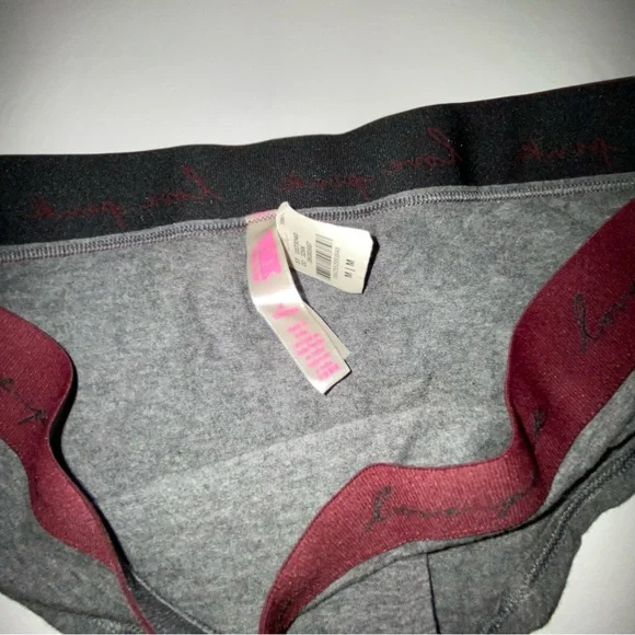 2Pc Pink Victoria’s Red and Gray Lace and Cotton Panties - Picture 11 of 12
